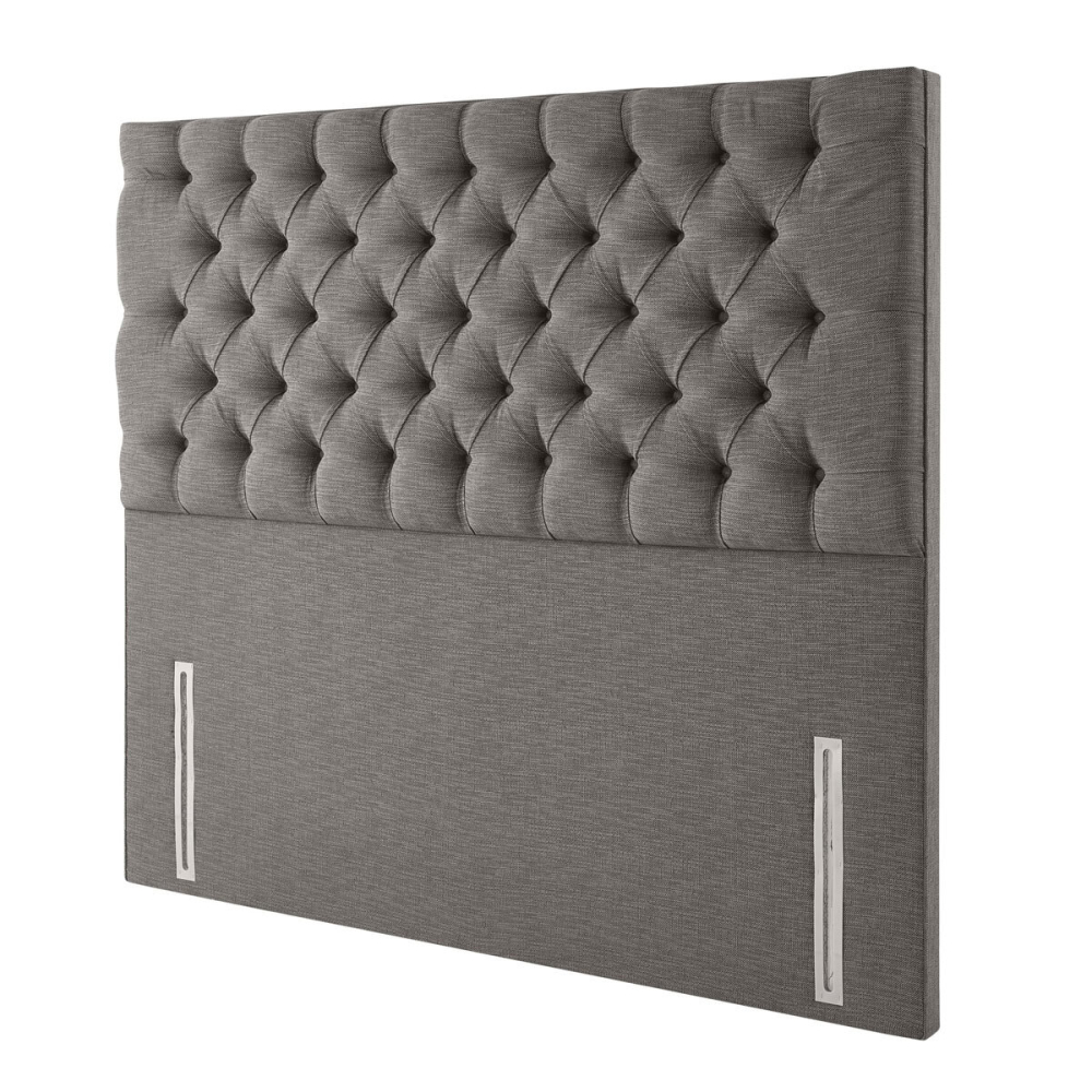 Ravello Chesterfield Style Full Height Headboard | Grey Fabric | Pocket Spring Bed Co.