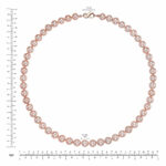 8-8.5mm Cultured Freshwater Pink Pearl Necklace, 18ct Rose Gold - Image 5