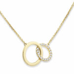 0.20ctw Round Brilliant Cut Diamond Interlocking Hoop Necklace, 14ct Yellow Gold - Image 2
