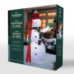 9 ft LED Twinkle Collapsible Snowman with Skis - Image 5