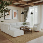 Henredon Murphy Cream Fabric Swivel Chair - Image 4
