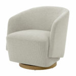 Henredon Murphy Light Grey Fabric Swivel Chair - Image 5