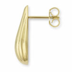 14ct Yellow Gold Textured Tear Drop Stud Earrings - Image 4
