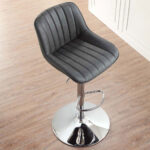 Bayside Furnishings Grey Stitched Gas Lift Bar Stool - Image 3