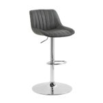 Bayside Furnishings Grey Stitched Gas Lift Bar Stool - Image 5