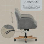 Henredon Murphy Fabric Office Chair, Grey - Image 5