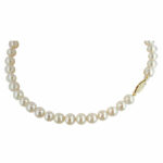 7-7.5mm Cultured Freshwater White Pearl Necklace, 14ct Yellow Gold - Image 2