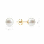 7.5-8mm Akoya White Pearl Earrings, 14ct Yellow Gold - Image 4