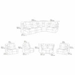 Lucca Grey Fabric Power Reclining Corner Sofa - Image 2