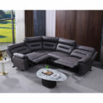 Lucca Grey Fabric Power Reclining Corner Sofa - Image 4