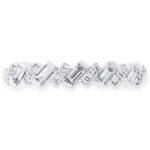 0.30ctw Baguette & Round Brilliant Cut Diamond Band Ring, 18ct White Gold - Image 4