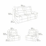 Lucca Grey Fabric Power Reclining 2 Seater Sofa - Image 2