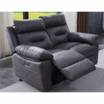 Lucca Grey Fabric Power Reclining 2 Seater Sofa - Image 5