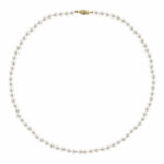 5-7mm Cultured Freshwater White Pearl Earring & Necklace Set, 14ct Yellow Gold - Image 2