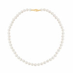 7-7.5mm Cultured Freshwater White Pearl Necklace, 14ct Yellow Gold