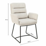 AKANTE Copenhague Off White Fabric Dining Chair, 2 Pack - Image 2