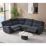Maverick Grey Fabric Power Reclining Corner Sofa - Image 4
