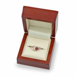 Pear Cut Morganite & Round Cut Garnet Ring, 18ct White Gold - Image 3