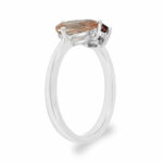 Pear Cut Morganite & Round Cut Garnet Ring, 18ct White Gold - Image 5