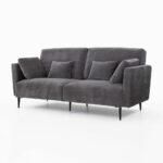 MOONAP Monroe Dark Grey Fabric 3 Seater Sofa - Image 3