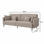 MOONAP Monroe Beige Fabric 4 Seater Sofa - Image 2