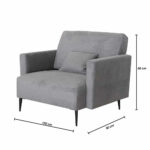 MOONAP Monroe Dark Grey Fabric Loveseat - Image 2
