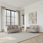 MOONAP Monroe Beige Fabric Loveseat - Image 5