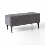 MOONAP Monroe Dark Grey Fabric Footstool - Image 3