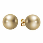 11-11.5mm Southsea Golden Pearl Earrings, 14ct Yellow Gold - Image 3