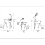6ft (1.8m) Deer family Set of 3 with LED Lights - Image 3