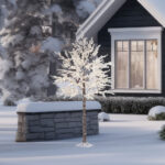 7ft Flocked LED Cedar Tree with Twinkling Lights - Image 7