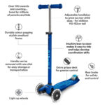 Micro Maxi Deluxe LED Navy Scooter with Blue Helmet and Vehicle Lunch Bag (5+ Years) - Image 6