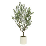 Artificial 6.5ft Olive Tree in French Crock Planter - Image 4