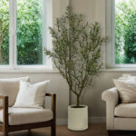 Artificial 6.5ft Olive Tree in French Crock Planter - Image 5