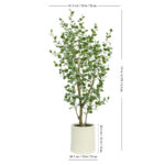 Artificial 6.5ft Eucalyptus Tree in French Crock Planter - Image 2