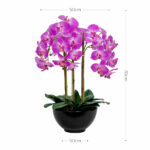 Artificial Orchid in Ceramic Pot in White - Image 3