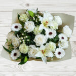 28 Stem White Mixed Flower Bouquet with Greetings Card - Image 2