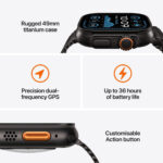 Apple Watch Ultra 2 GPS + Cellular, 49mm Titanium Case with Trail Loop - Image 4