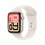 Apple Watch SE 3 GPS + Cellular, 40mm Starlight Aluminium Case with Starlight Sport Band S/M, MEP64MP/A - Image 2