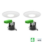 4lite WiZ Connected LED IP65 Fire Rated Downlight, Pack of 2, in Satin Chrome - Image 2