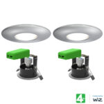 4lite WiZ Connected LED IP65 Fire Rated Downlight, Pack of 2, in Satin Chrome - Image 6