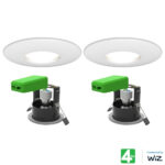 4lite WiZ Connected LED IP20 Fire Rated Downlight, Pack of 2, in Satin Chrome - Image 6