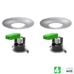 4lite WiZ Connected LED IP20 Fire Rated Downlight, Pack of 2, in Satin Chrome - Image 15