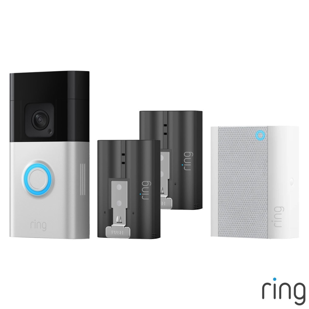Ring Doorbell Plus with Chime and Additional Quick Release Battery