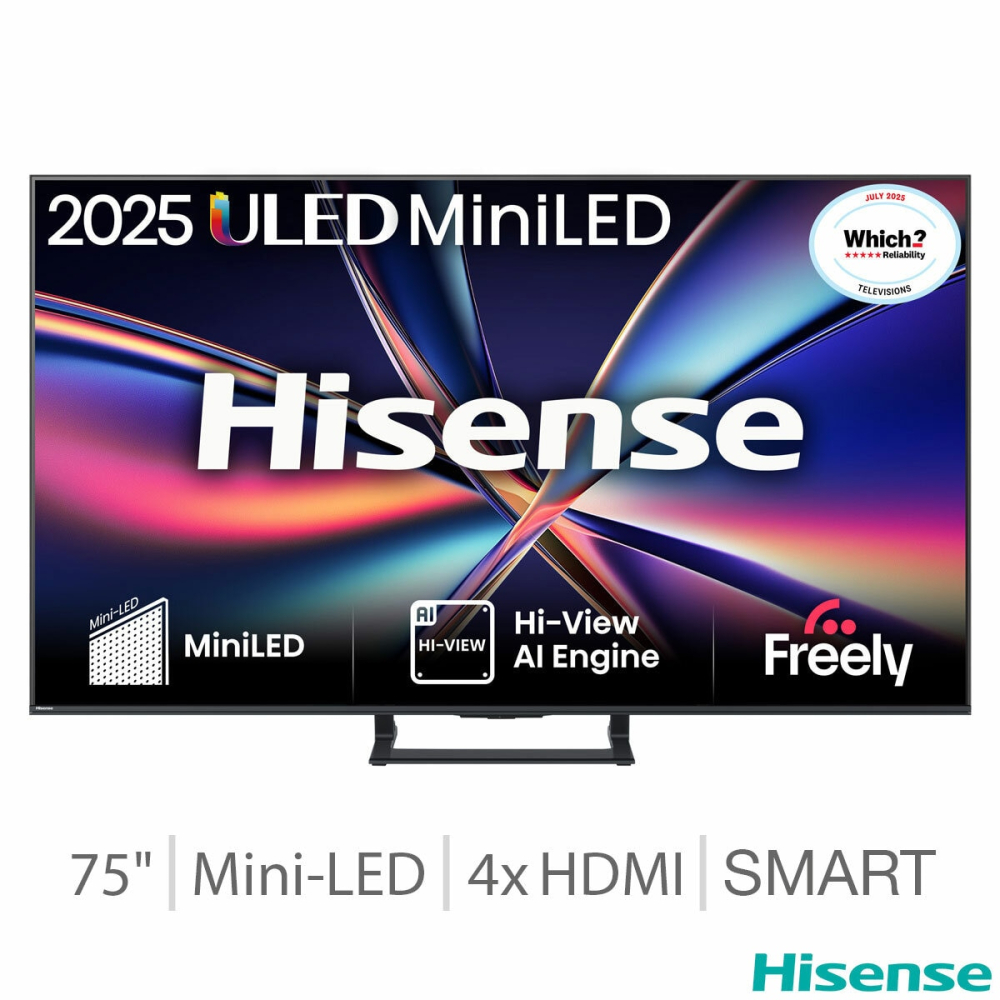 Hisense 75E8QTUK 75 Inch Mini LED HD Smart TV