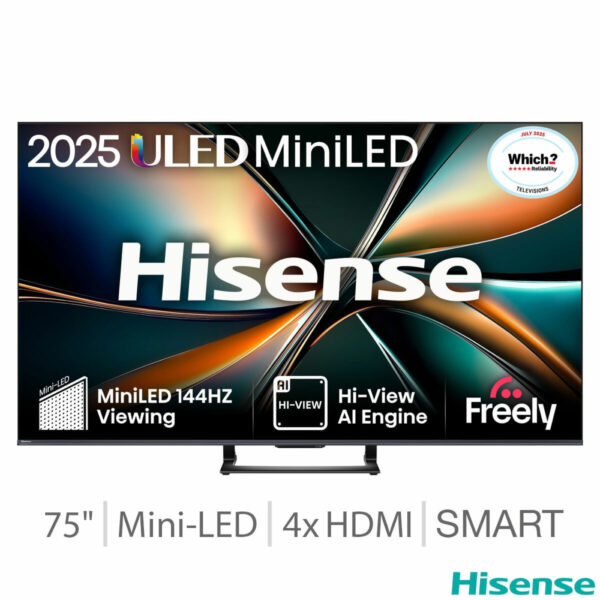 Hisense 75U7QTUK 75 Inch Mini LED HD Smart TV