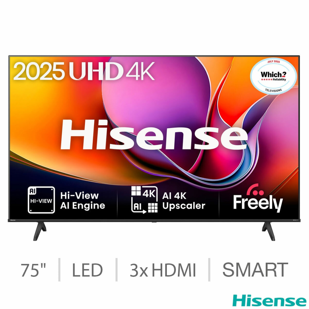 Hisense 75A6QTUK 75 Inch 4K Ultra HD Smart TV