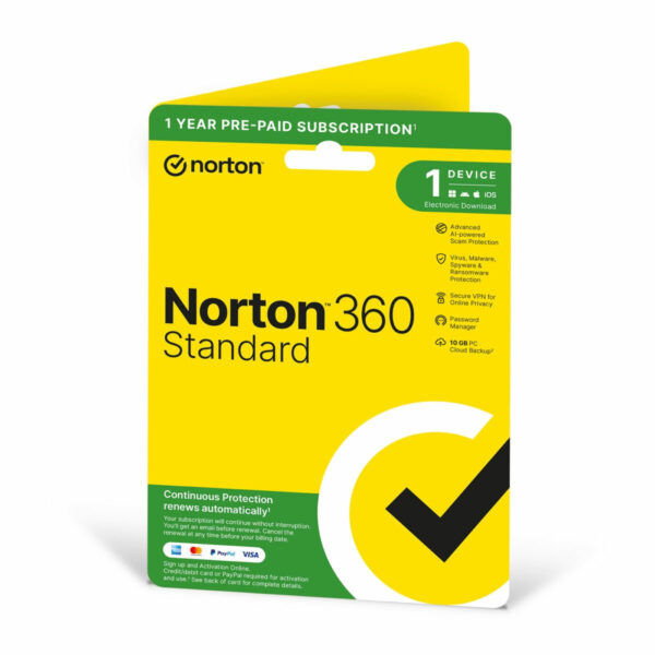 Norton 360 Standard, 1 Device, 1 Year (Digital Download)