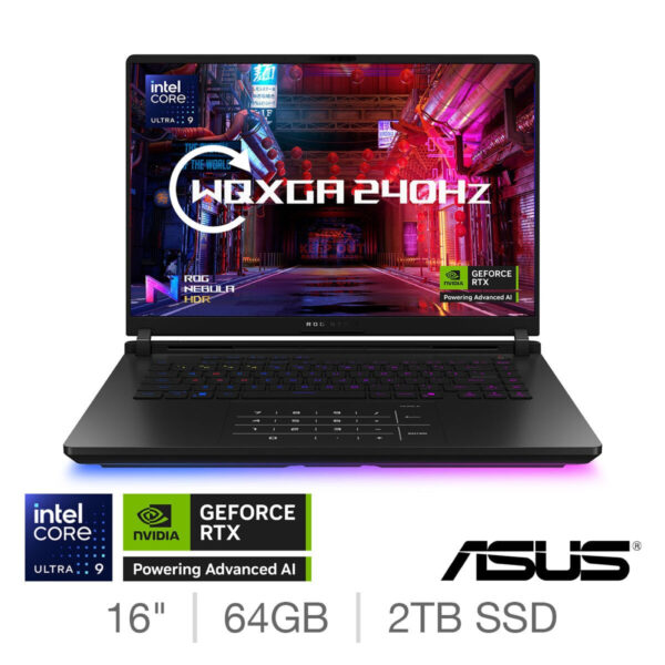 ASUS ROG Strix SCAR 16, Intel Core Ultra 9, 64GB RAM, 2TB SSD, NVIDIA GeForce RTX 5090, 16 Inch Gaming Laptop, G635LX-RW019W