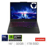 Lenovo Legion Pro 7, Intel Core Ultra 9, 32GB RAM, 1TB SSD, NVIDIA GeForce RTX 5080, 16 Inch, OLED Gaming Laptop, 83F5000RUK